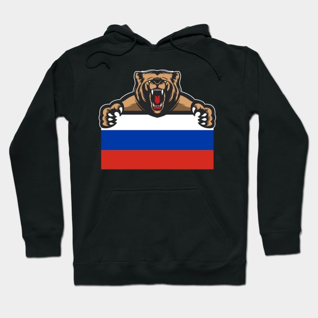 Russia Bear Flag Gift Hoodie by Foxxy Merch